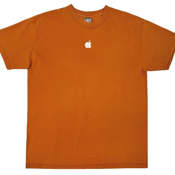 Rare Vintage Y2K Hanes Beefy-T Apple Center Logo T-Shirt - Picture 5 of 8